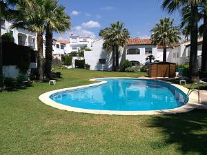 Refurbished 3 bedroom townhouse situated in a mature gated community with communal gardens and swimming pool, Bel Air, Estepona